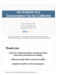 An Analysis of a Consumption Tax for California