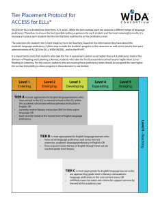 Tier Placement Protocol for ACCESS for ELLs®