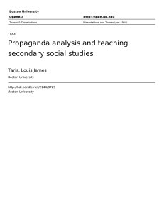Propaganda analysis and teaching secondary social