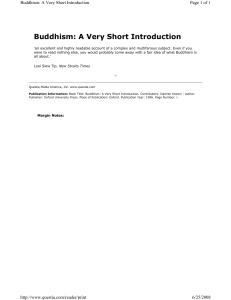 Buddhism A Very Short Introduction - Damien Keown