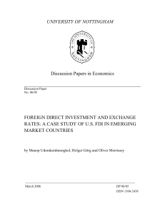 Foreign Direct Investment and Exchange Rates: A Case Study of