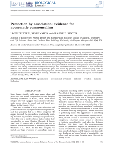 Protection by association: evidence for aposematic commensalism