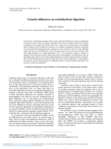 Genetic influences on carbohydrate digestion