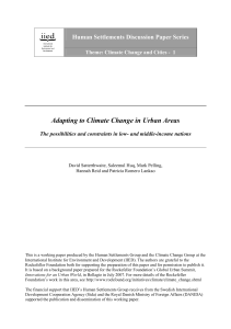 Adapting to Climate Change in Urban Areas - iied iied