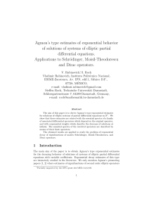 Agmon`s type estimates of exponential behavior of solutions of