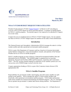 NOAA`s FY2018 Budget Request for Satellites