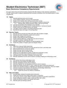 Basic Electronics Competency Requirements