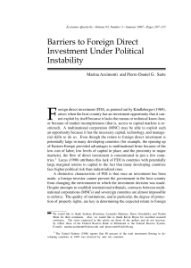 Barriers to Foreign Direct Investment Under Political Instability