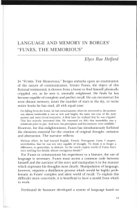 Language and Memory in Borges` "Funes, The Memorious"