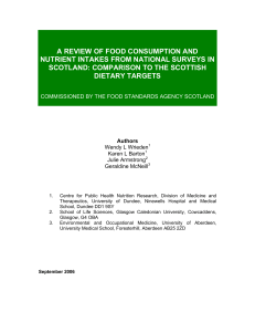 comparison to the scottish dietary targets