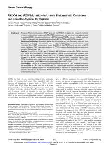 PIK3CA and PTEN Mutations in Uterine Endometrioid Carcinoma