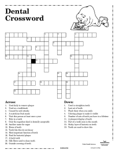 Dental Crossword - Government of Nova Scotia