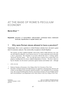 1AT THE BASE OF ROME`S PECULIUM ECONOMY