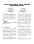 Detecting Paraphrase in Indian Languages-Malayalam