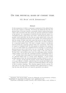 On the physical basis of cosmic time - Philsci