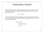 WORK/ENERGY THEOREM