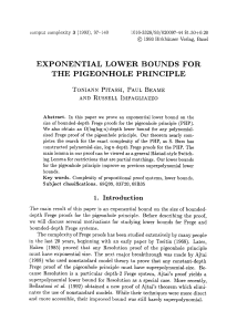 Exponential lower bounds for the pigeonhole principle