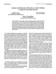 Anxiety and Depressive Disorders in Adult Children Caring for