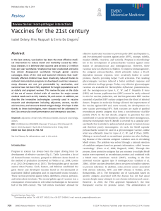 Vaccines for the 21st century