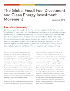 The Global Fossil Fuel Divestment and Clean Energy - Divest