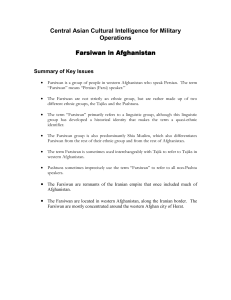 Central Asian Cultural Intelligence for Military Operations Farsiwan
