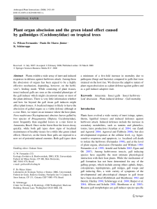 Plant organ abscission and the green island effect caused