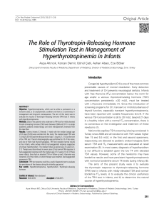 The Role of Thyrotropin-Releasing Hormone