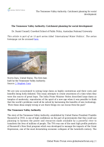 The Tennessee Valley Authority: Catchment planning for social