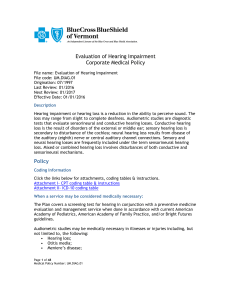 Evaluation of Hearing Impairment