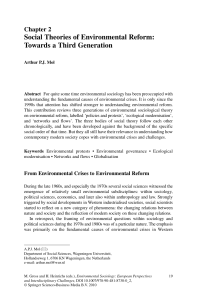 Social Theories of Environmental Reform: Towards a Third Generation