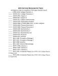 ACS CERTIFIED BIOCHEMISTRY TRACK (all degrees require