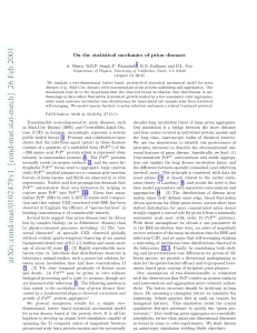 On the statistical mechanics of prion diseases