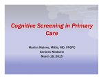Cognitive Screening in Primary Care