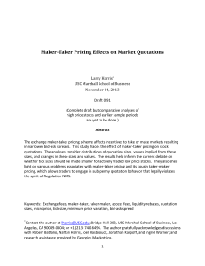 Maker-Taker Pricing Effects on Market Quotations