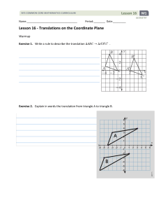 Lesson 16 - Translations on the Coordinate Plane