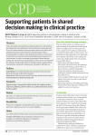 Supporting patients in shared decision making in clinical