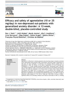 Efficacy and safety of agomelatine (10 or 25 mg/day) in non