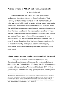 Political Systems in ASEAN and Their Achievements
