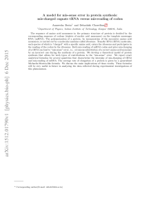 A model for mis-sense error in protein synthesis: mis