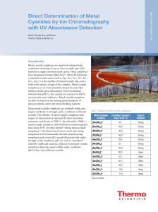 Direct Determination of Metal Cyanides by Ion