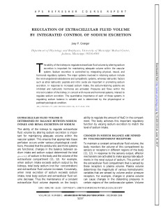 regulation of extracellular fluid volume