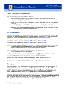 Course Learning Outcomes for Unit V Reading