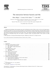 The interaction between bacteria and bile