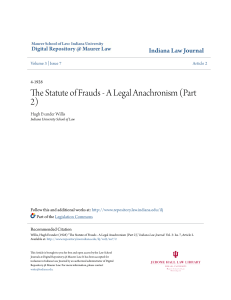 The Statute of Frauds - A Legal Anachronism (Part 2)