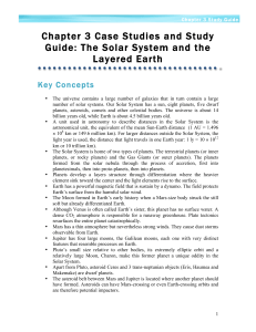 Chapter 3 Case Studies and Study Guide: The Solar System and the