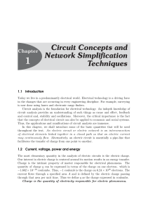 Circuit Concepts and Network Simplification Techniques