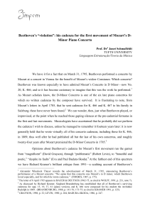 Beethoven`s “violation”: his cadenza for the first movement of