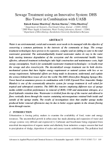 Sewage Treatment using an Innovative System: DHS Bio