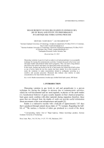 MEASUREMENT OF SOLUBLE RADON IN JOOSHAN SPA (SE OF