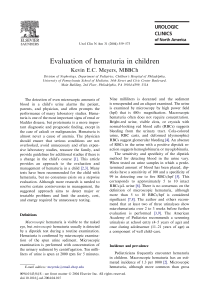 Evaluation of hematuria in children